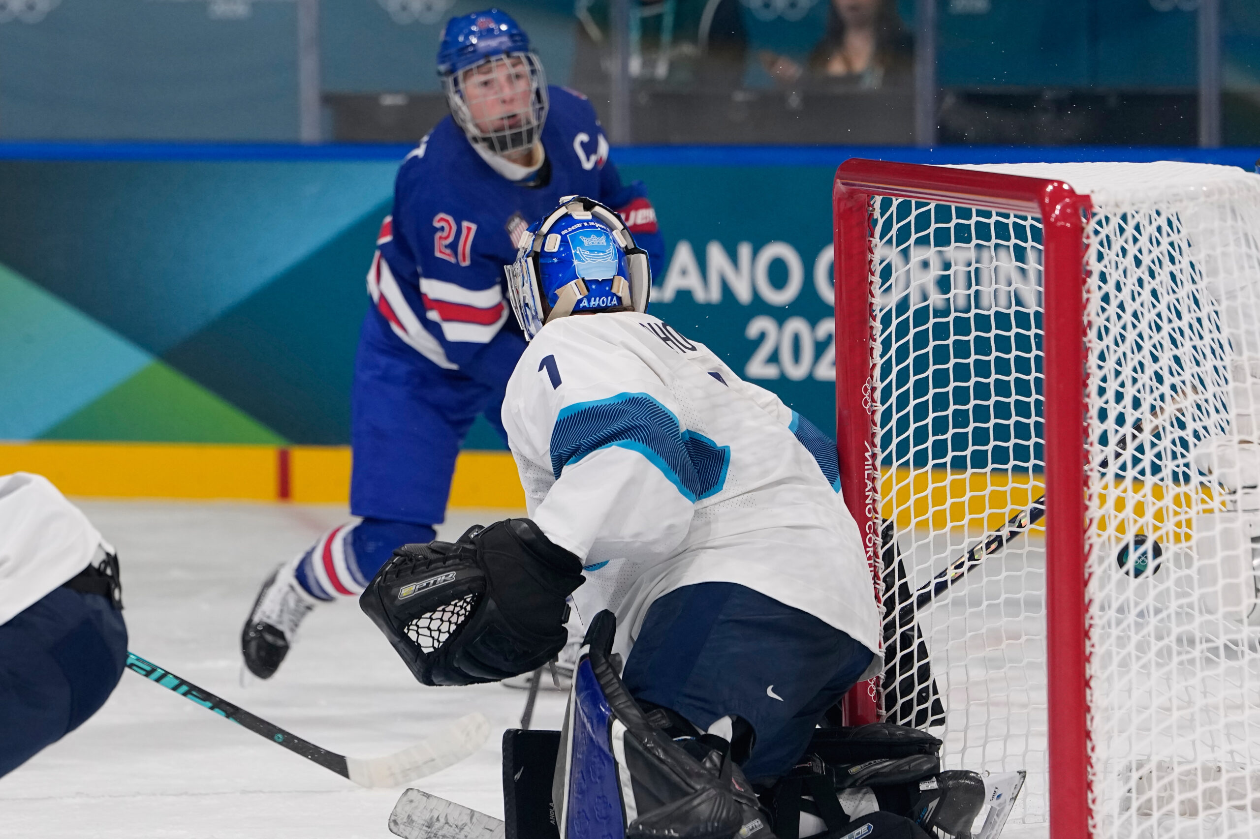 Knight ties US Olympic goal record in 5-0 win over Finland